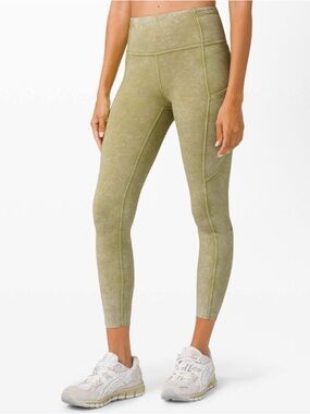 Lululemon Fast and Free High Rise Tight 25" *Ice Dye - Ice Wash Hazel Green